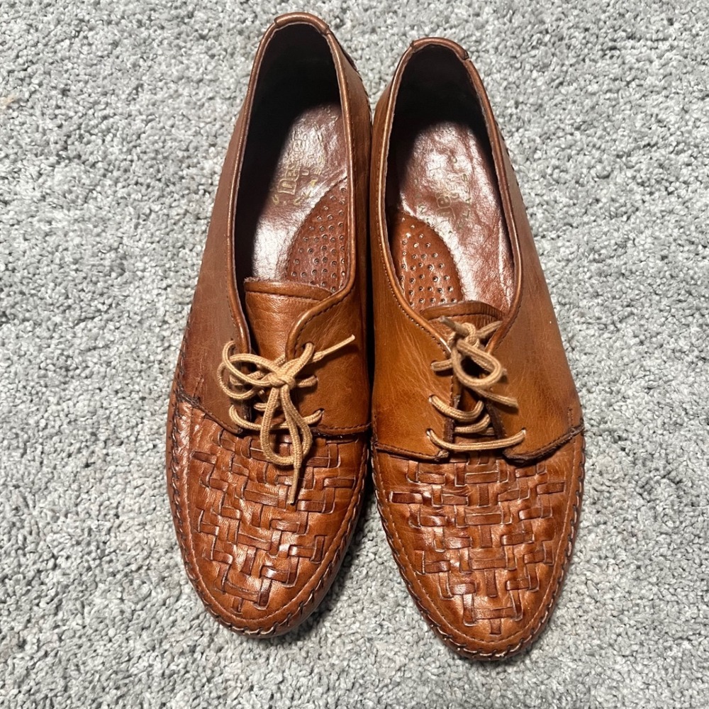 Dexter Classics‎ Mens Brown Woven Leather Oxford Shoes Size 7 M 370370